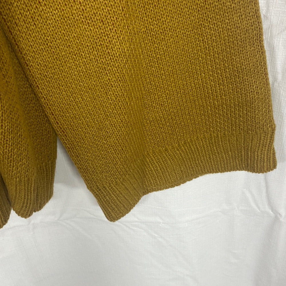 Cozy Tan Sweater with a bold Red heart and Stripes - Picture 7 of 7